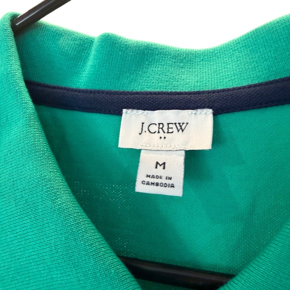 J. Crew Women's Medium Green‎ Cotton Blend Polo Shirt Short Sleeve Casual - Picture 3 of 6